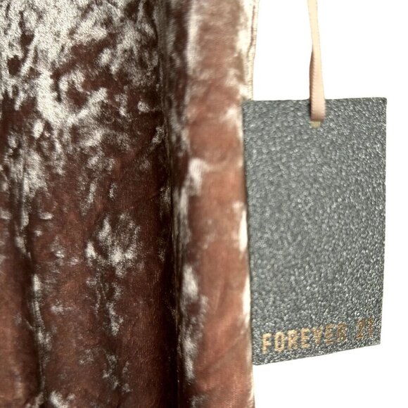 Forever 21 Women M Crushed Velvet Slip Dress Blush Pink Crisscross Back Cocktail - Picture 7 of 8